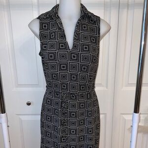 Express Womens Size 5/6 Sleeveless Belted Collared Midi Dress